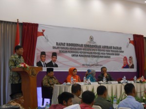 Wakil ketua DPD RI Farouk Muhammad dalam acara Rapat Koordinasi Singkronisasi Aspirasi Daerah Dalam Rangka Koordinasi Anggota DPD dengan Pemangku Kepentingan di provinsi NTB yang digelar di Mataram Rabu ( 2/9)
